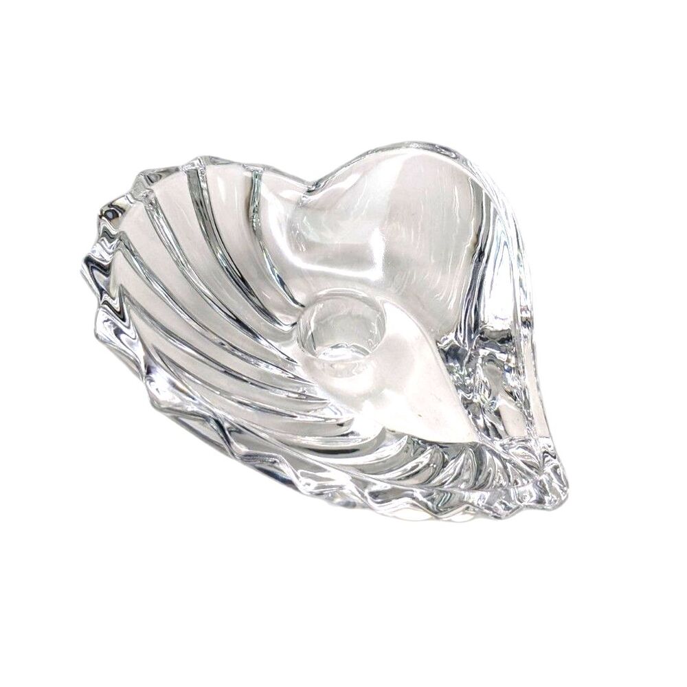 Gorham Esprit Heart Taper Candle Holder Crystalites Collection Lead Crystal 90s